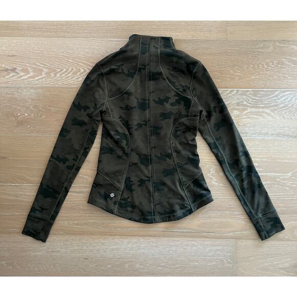Lululemon Forme Jacket Cuffins Savasana Camo 20cm Fatigue Green sz 6 - Picture 4 of 5